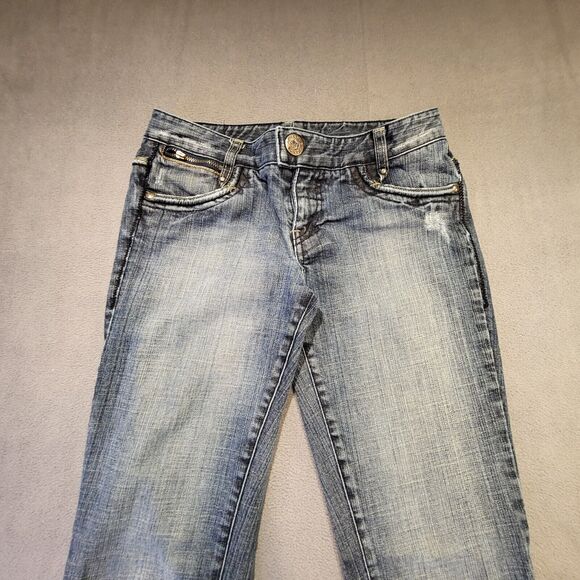 A/X Armani Exchange Womens Size 2 Short Blue Jeans Distressed Stretch Denim - Picture 2 of 11